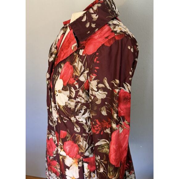 VTG Dennis Basso Raincoat Women’s XS Floral Art To Wear Peplum City Chic Cottage - Picture 8 of 15